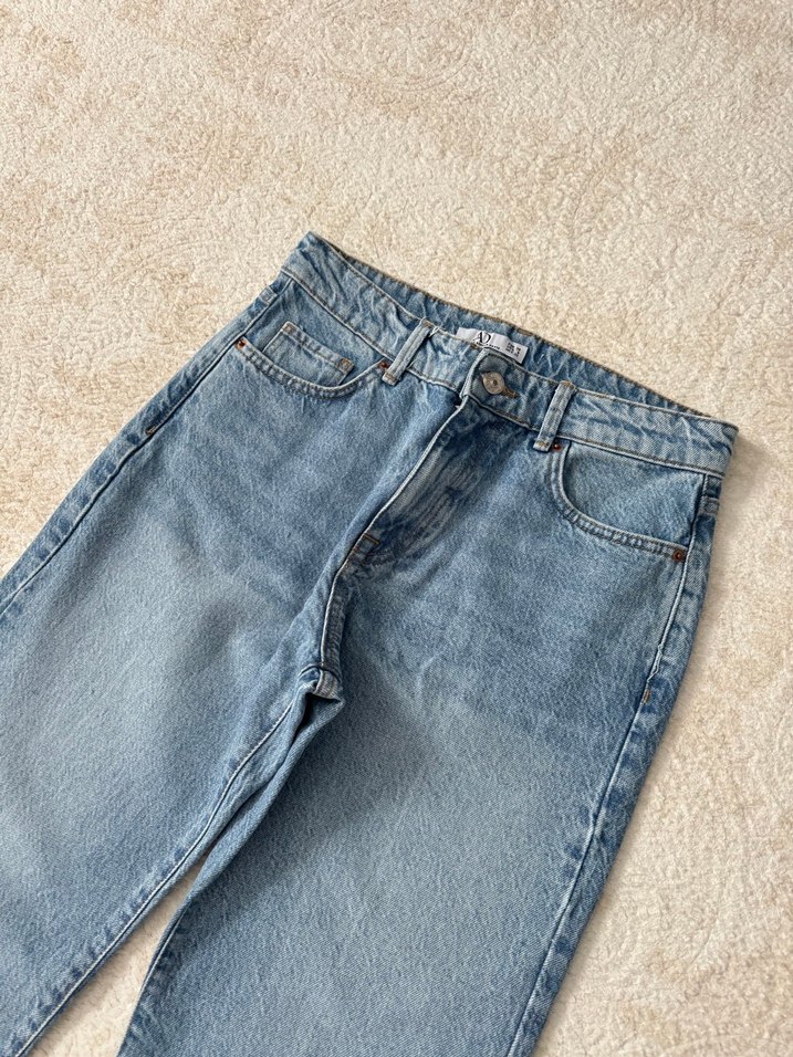 Kadın Mavi Denim Regular Fit Pantolon - Görsel 2