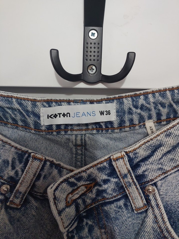 Kadın Gri Bağcıklı Mini Denim Şort - Görsel 2