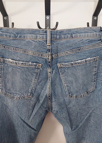 Gri Mavi Kadın Midi Boy Bol Kesim Kot Pantolon - Görsel 3