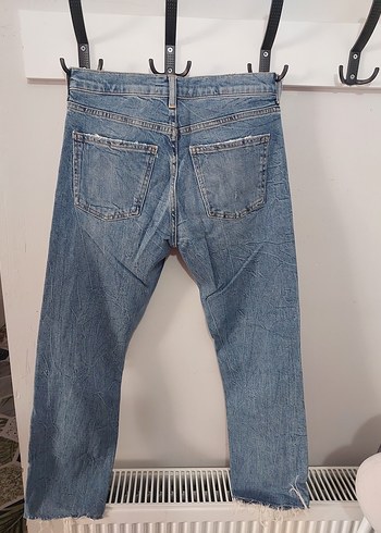 Gri Mavi Kadın Midi Boy Bol Kesim Kot Pantolon - Görsel 2