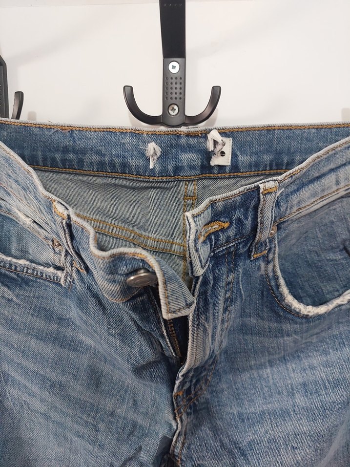 Gri Mavi Kadın Midi Boy Bol Kesim Kot Pantolon - Görsel 4