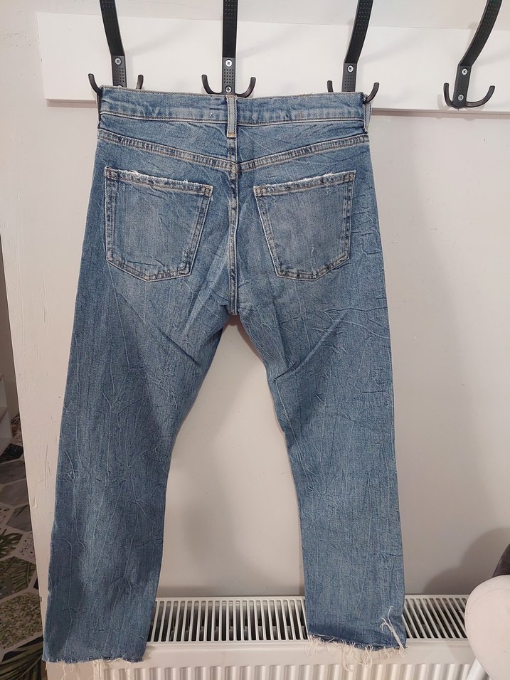 Gri Mavi Kadın Midi Boy Bol Kesim Kot Pantolon - Görsel 2