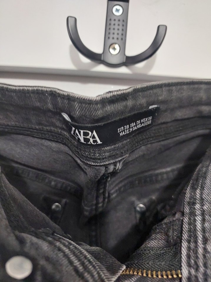 Gri Kadın Kemerli Sıkı Kesim Denim Pantolon - Görsel 5