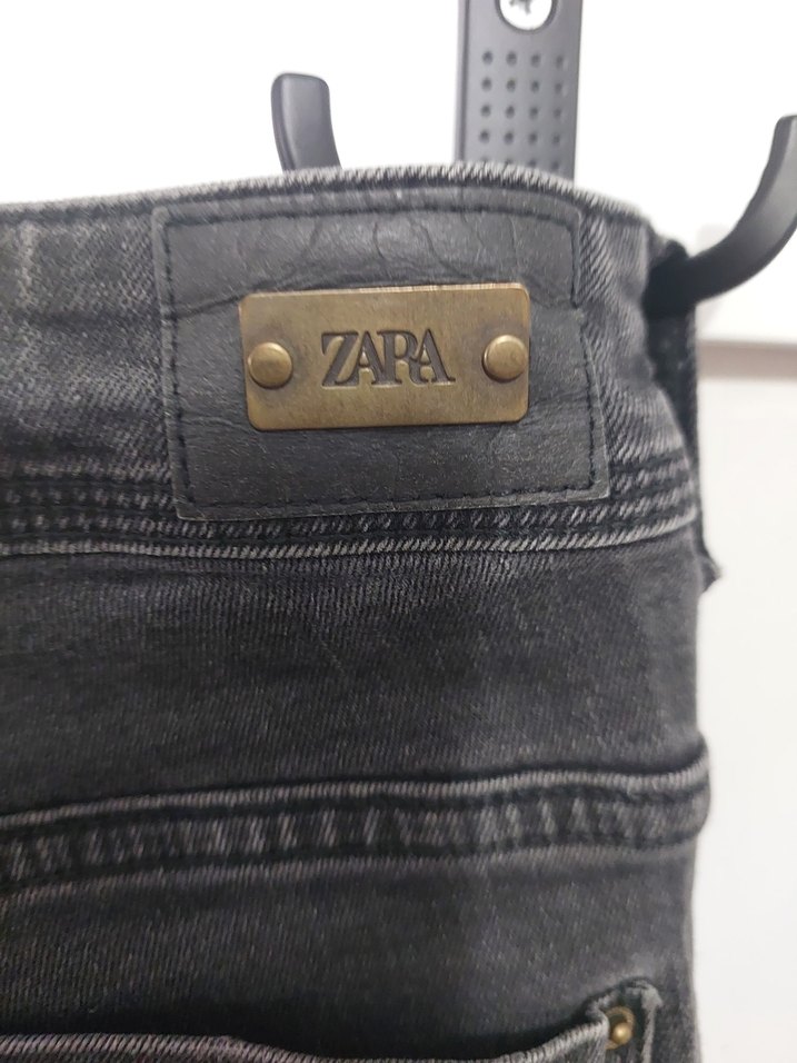 Gri Kadın Kemerli Sıkı Kesim Denim Pantolon - Görsel 4