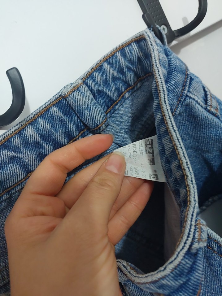 Kadın Mavi Kot Mini Şort - Görsel 2