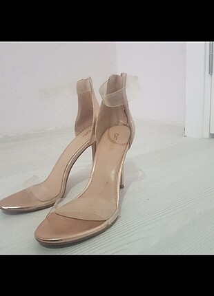 Deichmann seffaf şeritli topuklu ayakkabi