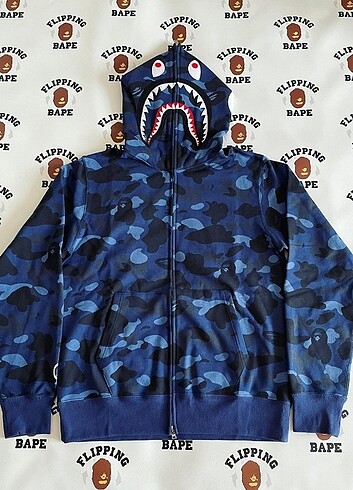 Orjinal etiketli blue bape hoodie