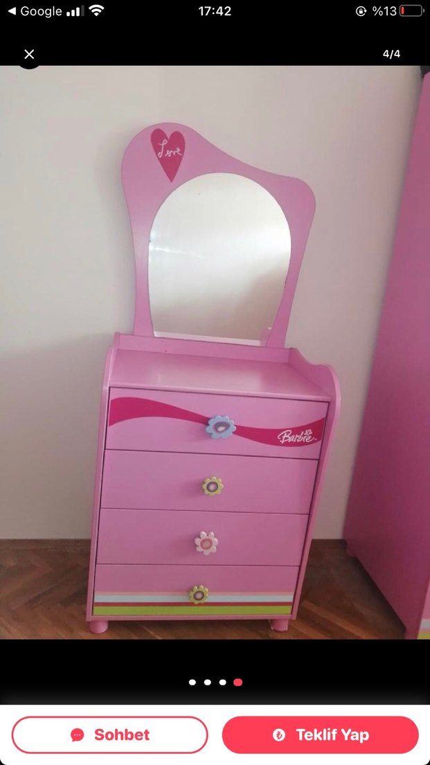 Çilek Pastel Pembe Çocuk Şifonyer - Görsel 2