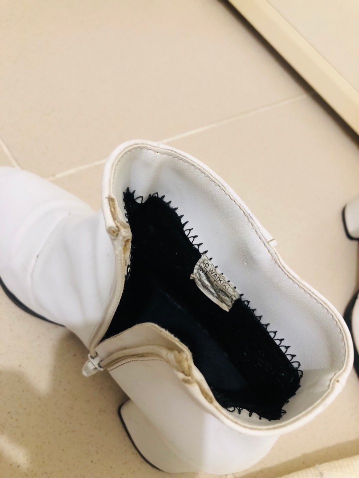 Kadın Beyaz Deri Topuklu Bot LCW - Görsel 3