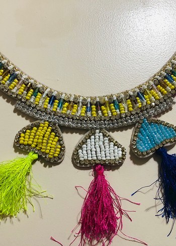 Renkli Boncuklu Uzun Bohem Kadın Kolye - Görsel 2