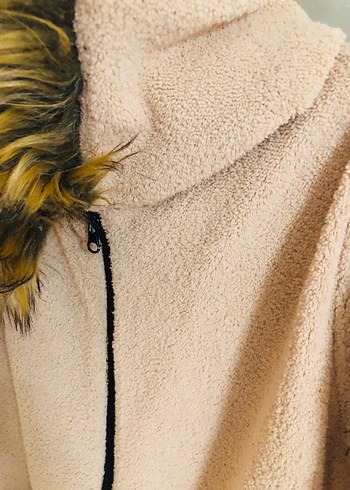 Kürk Detaylı Midi Boy Kadın Ceket siyah - Görsel 11