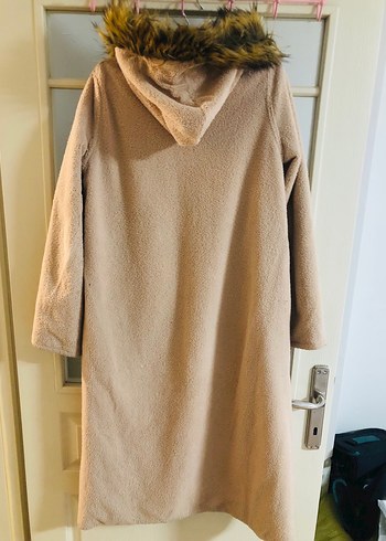 Kürk Detaylı Midi Boy Kadın Ceket siyah - Görsel 9