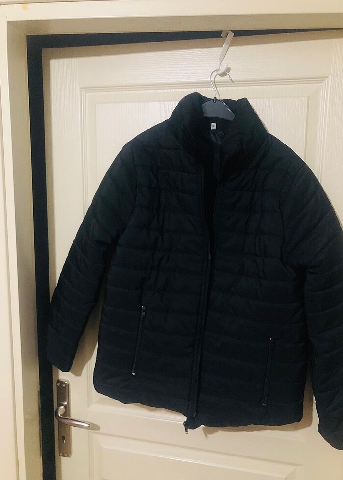 Bayan siyah şişme mont dik yaka yeni - Görsel 4