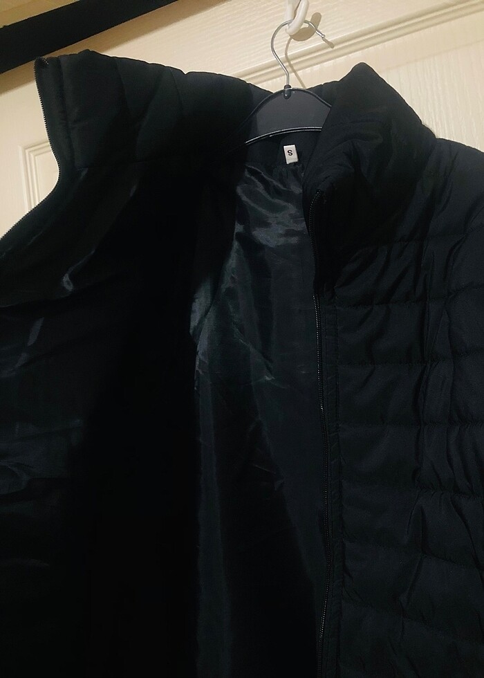 Bayan siyah şişme mont dik yaka yeni - Görsel 5