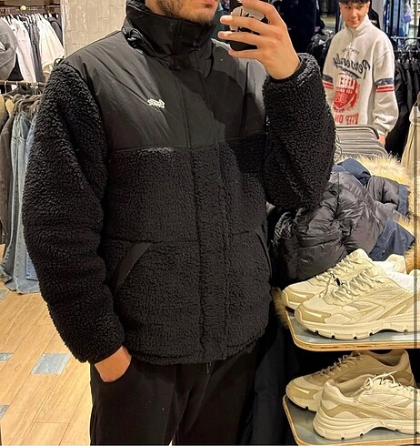Pull and Bear PULL&BEAR SİYAH PELUŞ MONT
