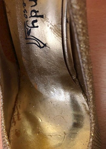 Altın Renkli Platform Topuklu Kadın Abiye Ayakkabı - Görsel 5