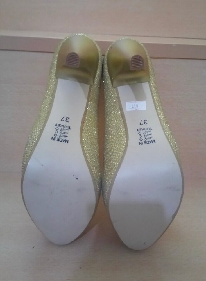 Altın Renkli Platform Topuklu Kadın Abiye Ayakkabı - Görsel 4