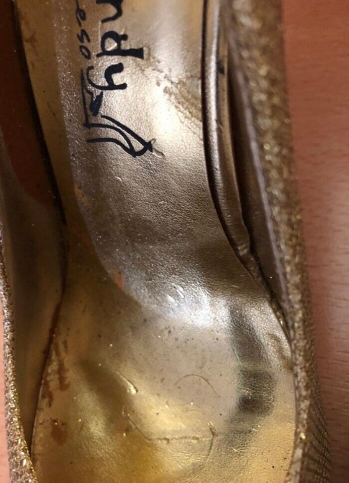 Altın Renkli Platform Topuklu Kadın Abiye Ayakkabı - Görsel 5