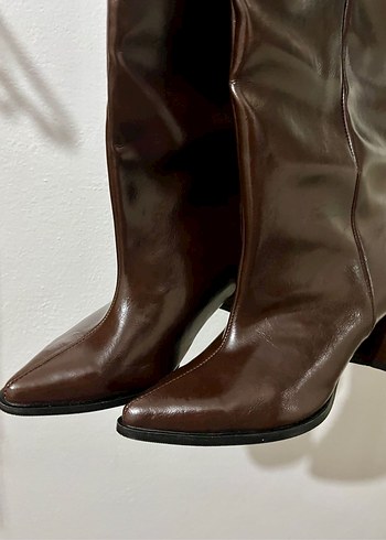 Kırışık Rugan Acı Kahve XL Çizme - Görsel 3