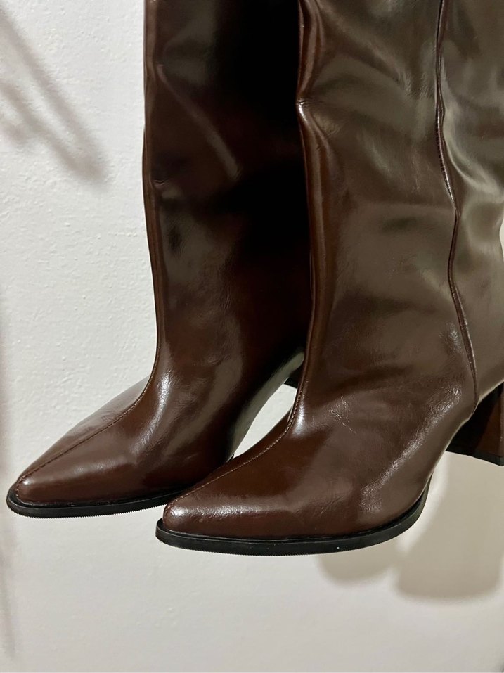 Kırışık Rugan Acı Kahve XL Çizme - Görsel 3