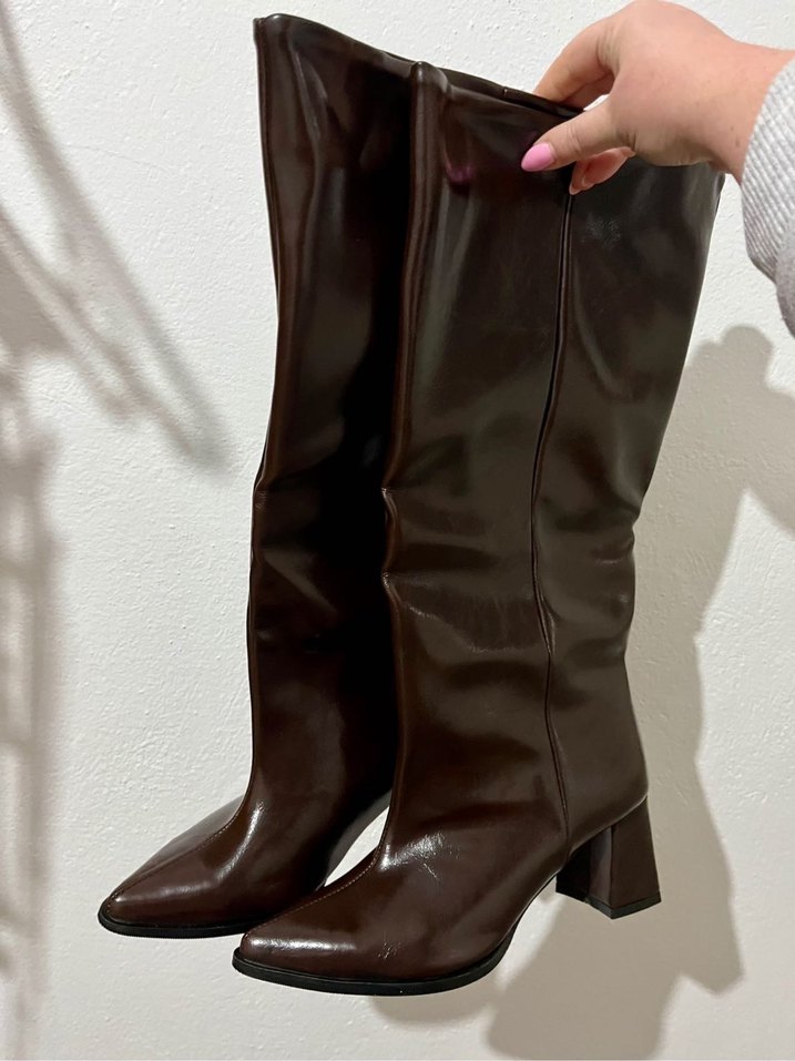 Kırışık Rugan Acı Kahve XL Çizme - Görsel 2