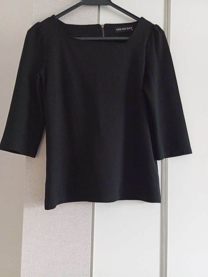 Siyah Kadın Uzun Kollu Basic Bluz - Görsel 2