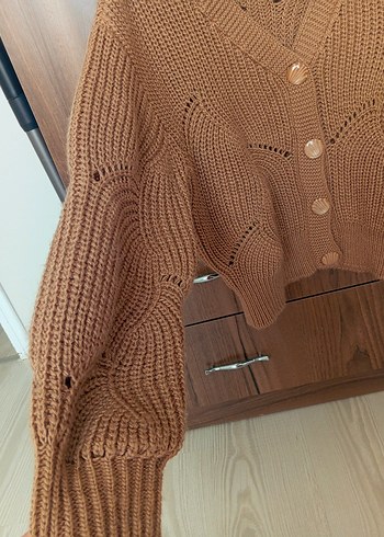 Bej V Yaka Triko Hırka - Görsel 4