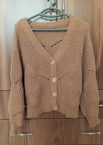 Bej V Yaka Triko Hırka - Görsel 2