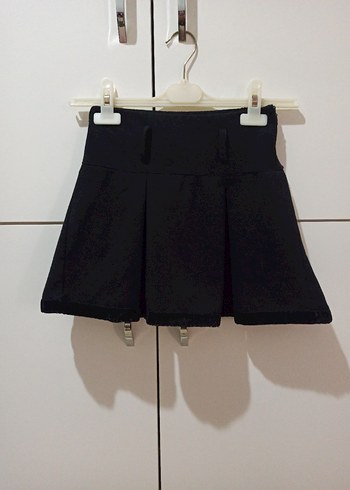Siyah Pilili Gotik Mini Etek