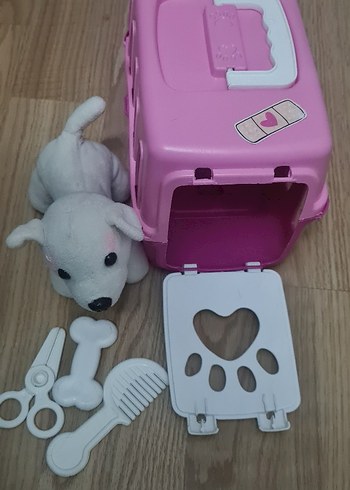 Beyaz Peluş Köpek ve Oyun Seti - Görsel 2