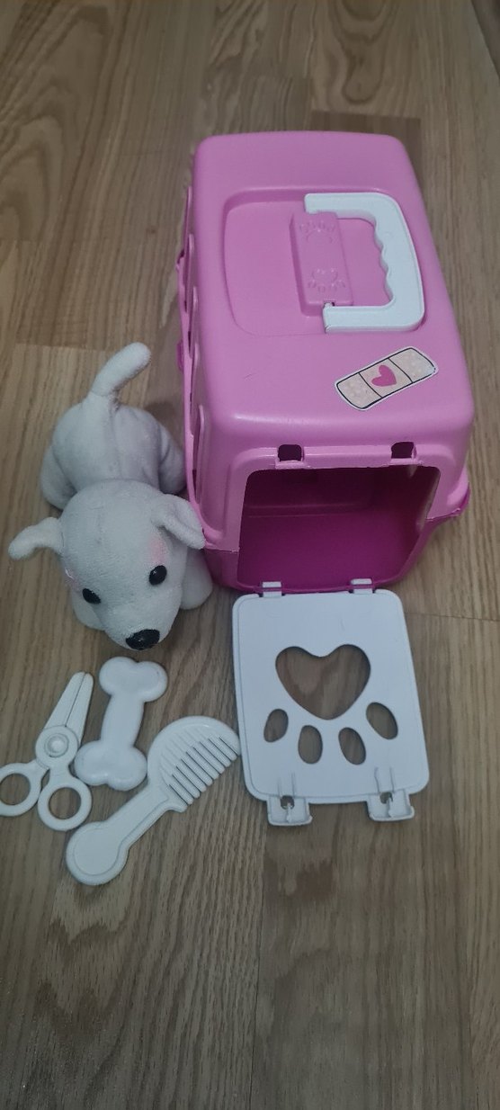 Beyaz Peluş Köpek ve Oyun Seti - Görsel 2