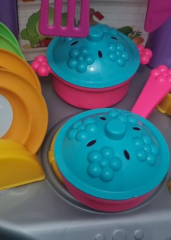 Renkli Çocuk Elsa Oyun Mutfak Seti - Görsel 6