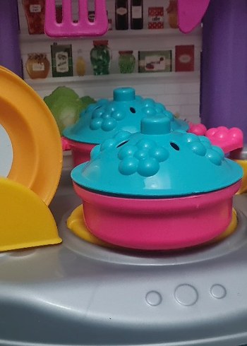 Renkli Çocuk Elsa Oyun Mutfak Seti - Görsel 5