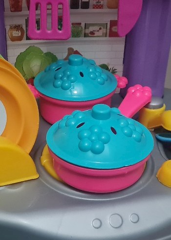 Renkli Çocuk Elsa Oyun Mutfak Seti - Görsel 2