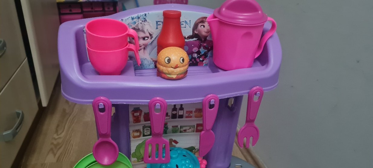 Renkli Çocuk Elsa Oyun Mutfak Seti - Görsel 3