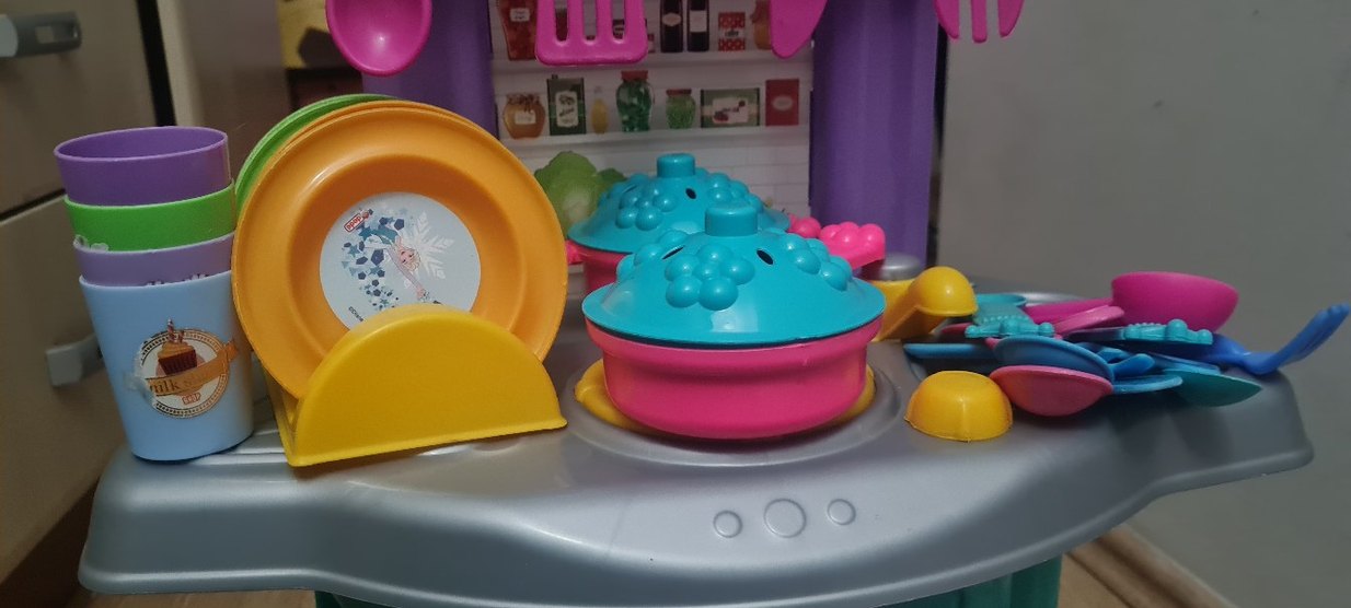 Renkli Çocuk Elsa Oyun Mutfak Seti - Görsel 5