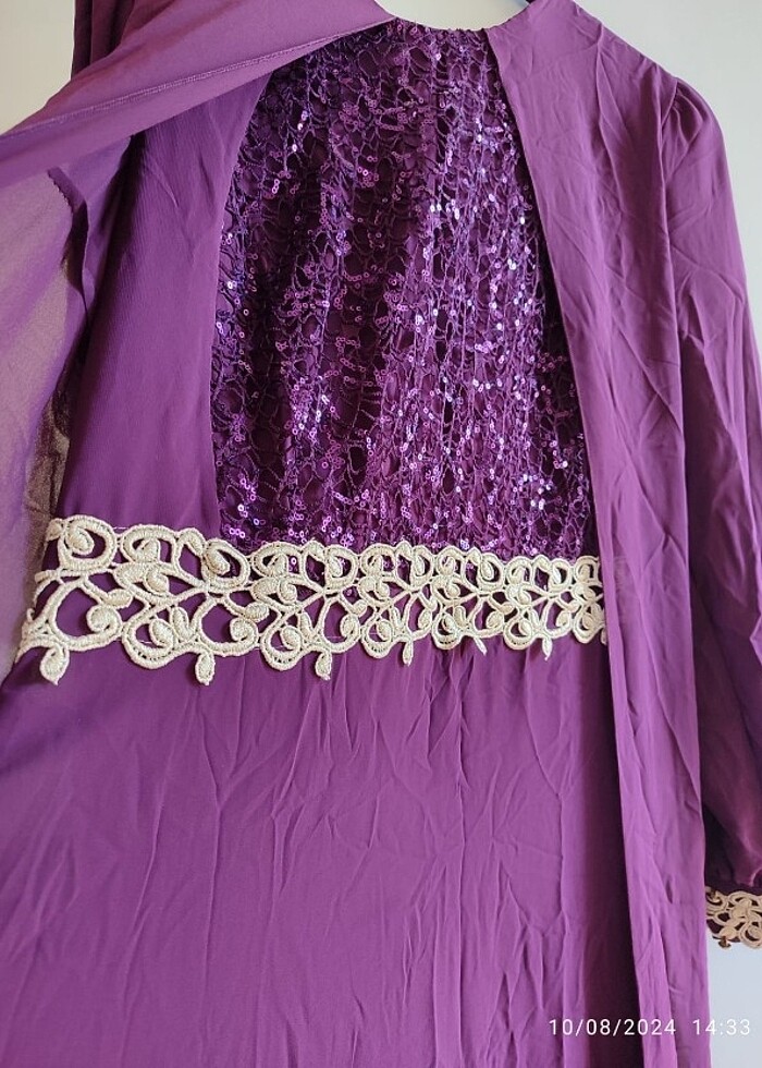 Temiz mürdüm abiye - Görsel 4