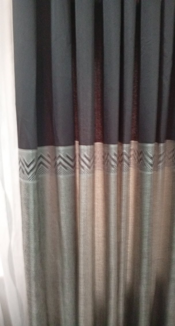 Taç Gri Bağlama Desenli Modern Perde - Görsel 3