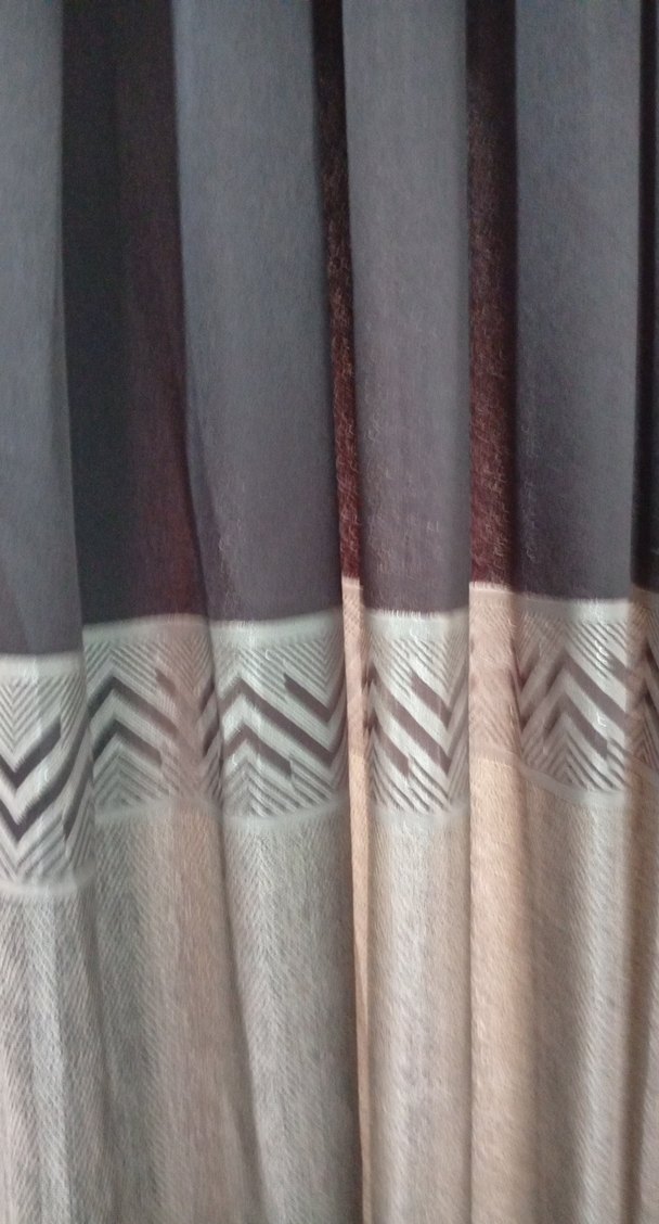 Taç Gri Bağlama Desenli Modern Perde - Görsel 2