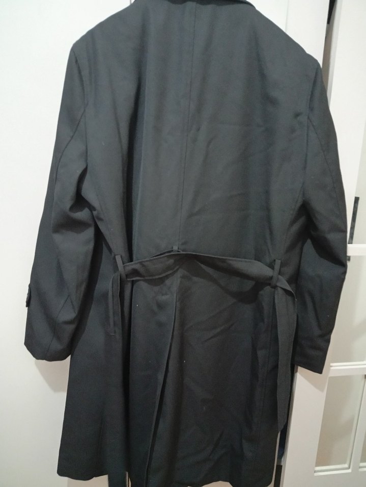 Düğmeli Siyah Uzun Erkek Kaban - Görsel 5