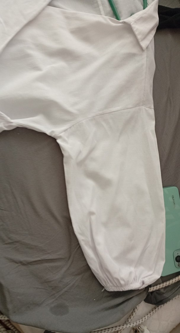 Beyaz V Yakalı baglamalı Kadın Gömlek - Görsel 5