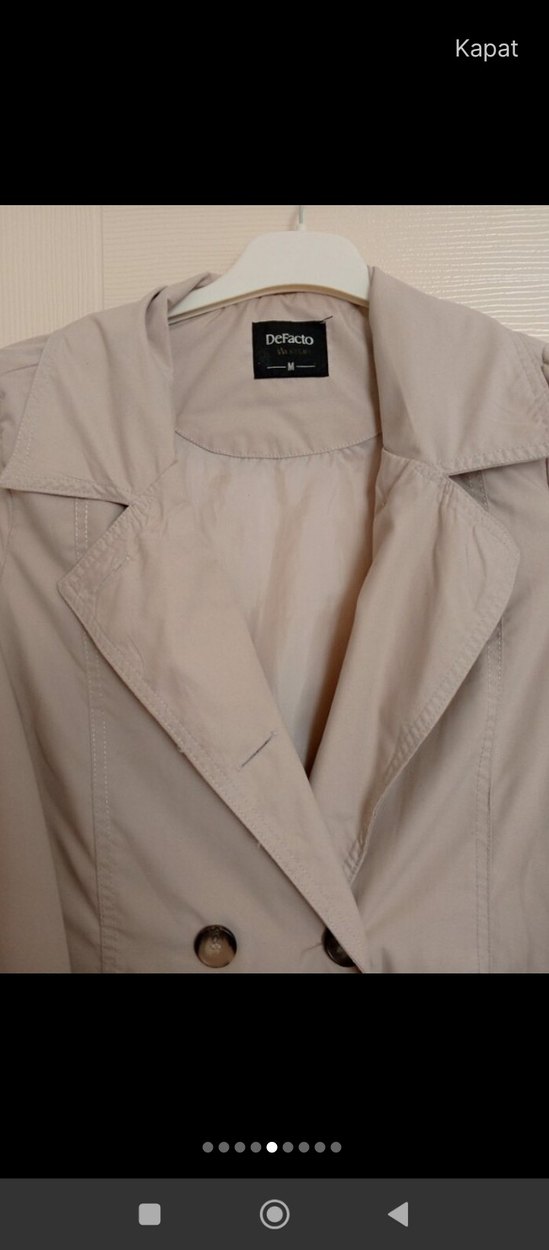 Bej Düğmeli Midi Kadın Trençkot - Görsel 2