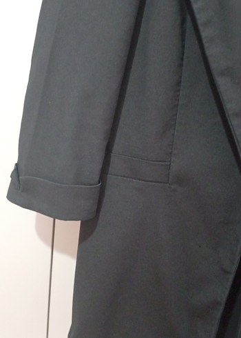 Kadın Siyah Uzun Kollu Düğmeli Blazer - Görsel 3