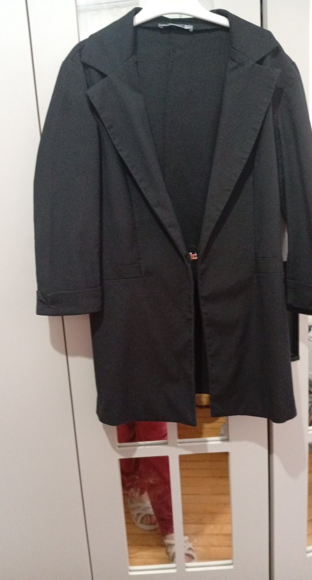 Kadın Siyah Uzun Kollu Düğmeli Blazer - Görsel 2