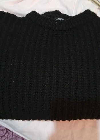 Kadın Siyah Örgü Salaş Kazak - Görsel 2