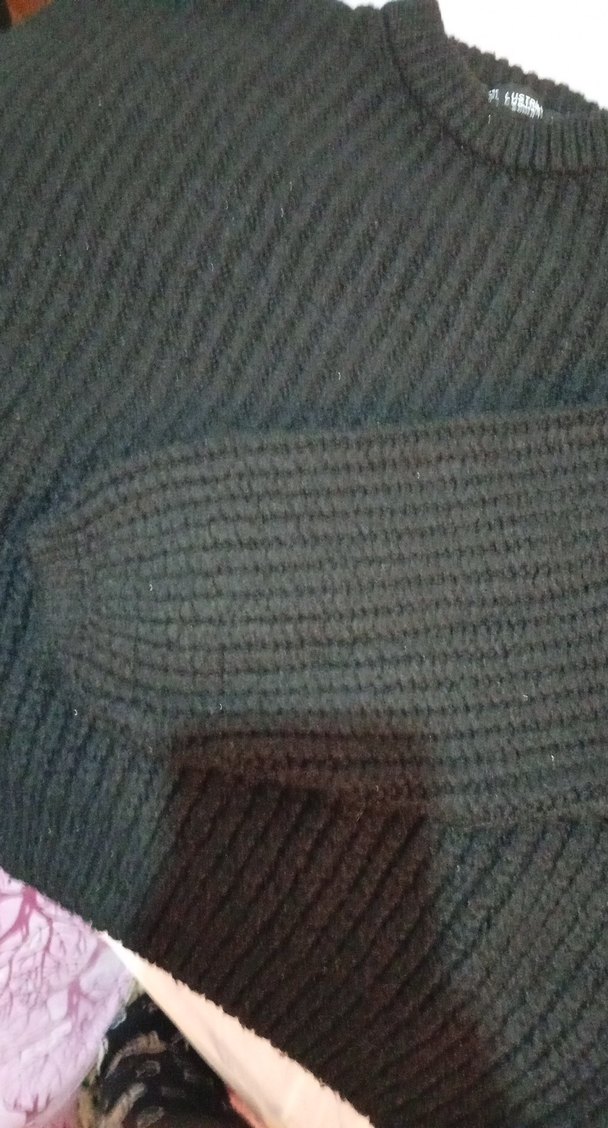 Kadın Siyah Örgü Salaş Kazak - Görsel 3