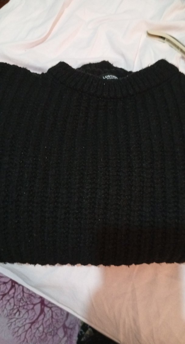 Kadın Siyah Örgü Salaş Kazak - Görsel 2