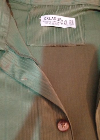 Düğmeli Kısa Kollu Erkek Yeşil Gömlek - Görsel 3