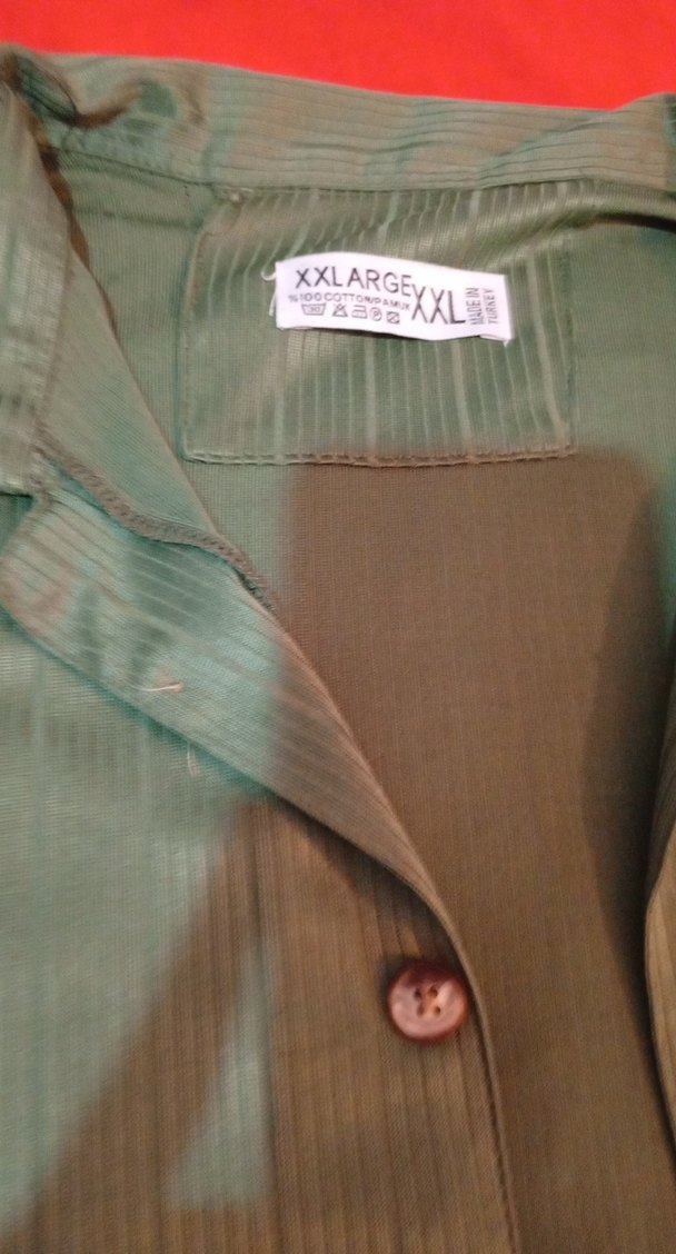 Düğmeli Kısa Kollu Erkek Yeşil Gömlek - Görsel 3