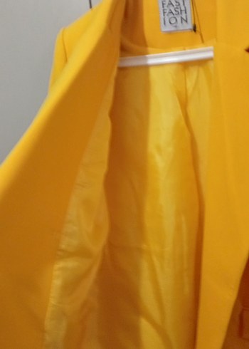 Sarı Kadın Düğmeli Blazer Ceket - Görsel 5